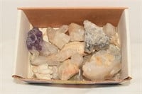 Box of Rough Crystals & Amethyst