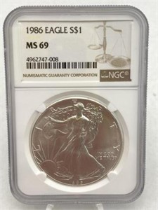 1986 Silver Eagle $1 MS69