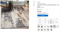 F53 Area Rug Abstract Pattern - Gray, 8' x 10'