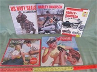 Harley Davidson Books / Coke Calendars / Navy Seal