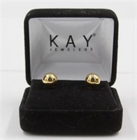 Marked 14K Gold Kay Ball Studded Earrings
