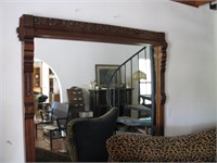 5ft Antique, wooden frame mirror-old