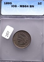 1895 ICG MS64 BN INDIAN HEAD CENT