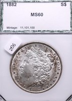 1882 PCI MS60 MORGAN DOLLAR