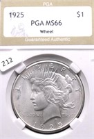 1925 PGA MS66 PEACE DOLLAR