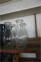 Collect of 6 Glass Lamp Chimneys