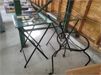 2 Wrought Iron Tables & Planter Stand