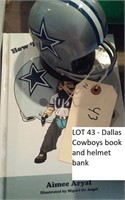 Dallas Cowboys football book and helmet bank