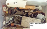 box lot of miscellaneous tools