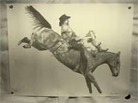 Signed LE 14/50 Lithograph On Paper. Bareback
