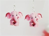 Pink Elephant Earrings New
