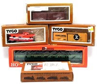 (5) Assorted Brand HO Scale Train Cars with Boxes