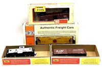 (4) Assorted Brand HO Scale Train Cars with Boxes