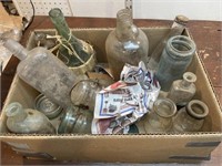 Barn finds box of bottles - veterinarian bottle,
