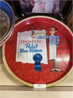 Pabst blue ribbon metal platter