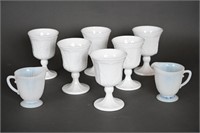 Milk Glass Goblets & Teacups