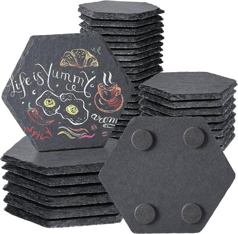 36PCS Hexagon Slate Coasters