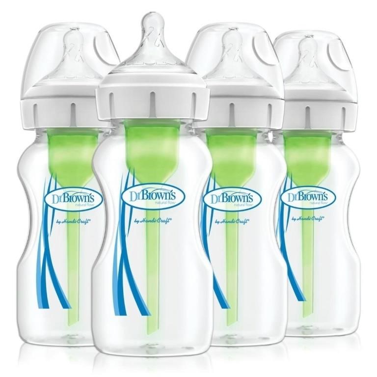 DR BROWNS 4 Pack 9oz Wide Neck Bottles