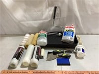 Paint Supplies - tray, rollers, drop cloths, etc