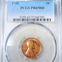 1950 Lincoln Wheat Penny PCGS - PR 65 RD