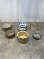 Pottery bowls and containers