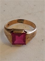 LADIES APPLE TREE RUBY RED TYPE RING WITH