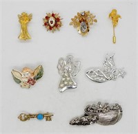 (9) RELIGIOUS BROOCH PINS