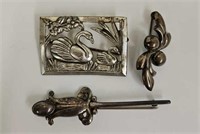 (3) Sterling Silver Pins
