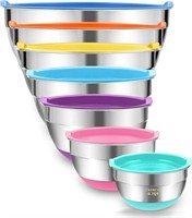KORCCI Mixing Bowls With Airtight Lids  7Pc Stainl