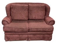 Maroon Small Broyhill Upholstered Sofa