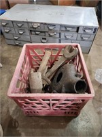 Crate of old tools