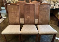 6 Mid Century Modern Caned Dining Chairs