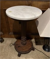 Late 20th Century White Marble Pedestal Stand