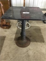MARBLE TOP PEDESTAL TABLE 30 in tall- marble has