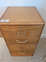2 drawer oak filing cabinet