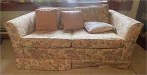 Floral Skirted Two-Seater Couch, 59" x 33" x 2'