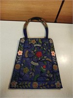 Beaded silk bag