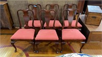6 MAHOGANY QUEEN ANNE DINING/SIDE CHAIRS