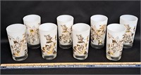 Vintage Tall Drinking Glasses x8