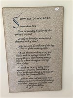 "Slow me Down, Lord" Wall Plaque