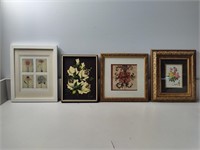 Flower Wall Art, 4 PC's