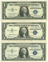 (3) 1957 "Star Note" Silver Certificates