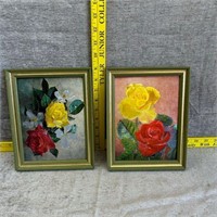 Lot of 2 Wall Art w/Roses