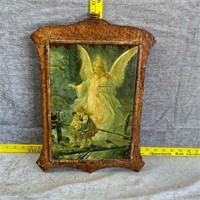 Very Old Angel Painted on Wood - Wall Art