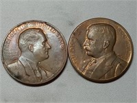 OF) Two vintage Roosevelt medals