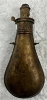 Vintage All Brass Adjustable Black Powder Flask