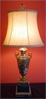 A NICE CLASSICAL FORM ORMOLU MOUNTED MARBLE LAMP