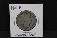 1901S Silver Barber Half Dollar