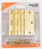 National Hardware Door Hinges 3 1/2" Satin Brass