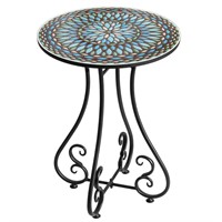 16  Round End Table  Metal Scrollwork Accent